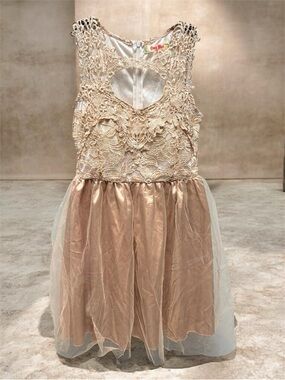 Lace Bodice Midi Dress in Blush -